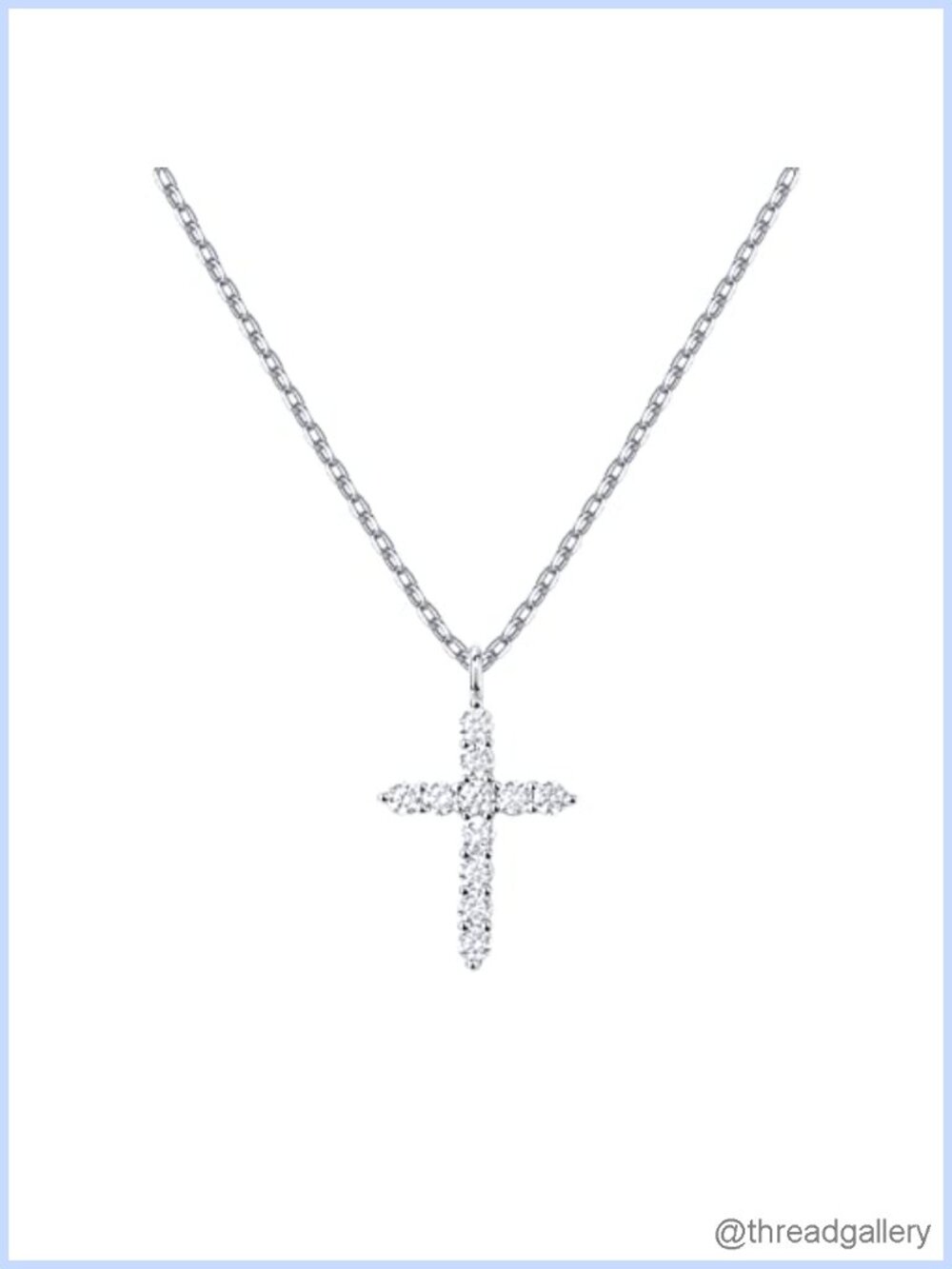 14K Gold Plated Cubic Zirconia Cross Necklace 19in Sliding Chain